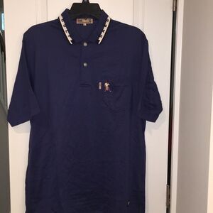 London Daks Golf Polo Bear Golfer pocket shirt Vtg